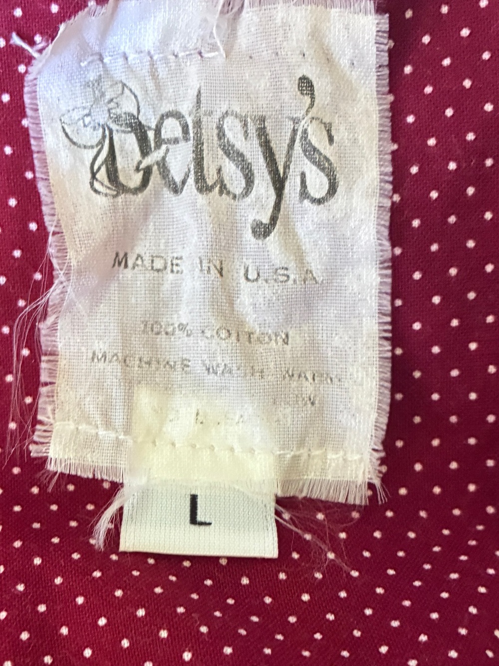 Vintage 90s Cottagecore Grannycore Betsy's Christmas Pinafore Apron Dress Sz L - Picture 6 of 7